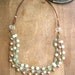 Crochet necklace Bohemian statement necklace, country, sundance, leather, freshwater pearls amazonite, multi-strand necklace, boho