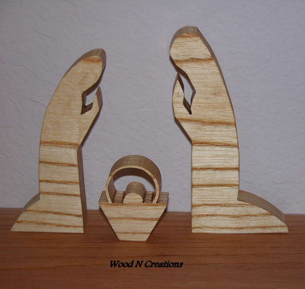 Nativity Set Contemporary Holiday Look Wooden Nativity