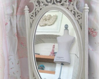 VINTAGE MIRROR CHALKBOARD Wedding Chalkboard Mirror Combo Vintage Syroco Cream Shabby Chic French Country Mirror For Sale