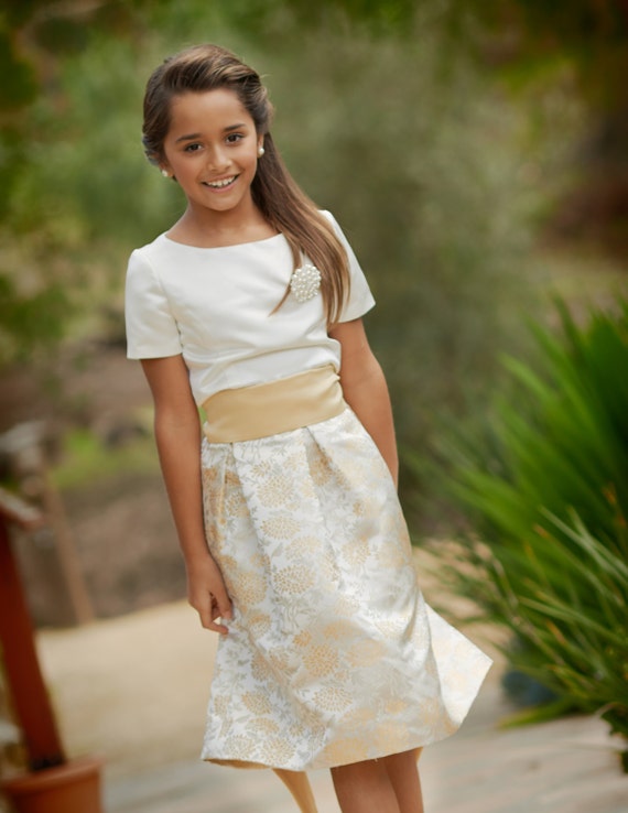 Items similar to Junior Bridesmaid Dress--Girls Dress 