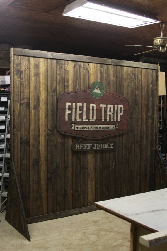 Trade Show Rustic custom portable wall display for shop or