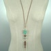 Turquoise, Pyrite, and Labradorite Necklace, Handcrafted Mixed Stone Jewelry, Copper Chain Fringe, Organic Style, Long Length
