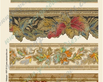 Items similar to 1920s Wallpaper Borders -DIGITAL Images. INSTANT ...