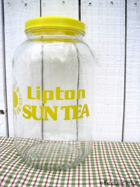 Vintage 1980's Lipton Sun Tea 1 Gallon Glass Pitcher Jar