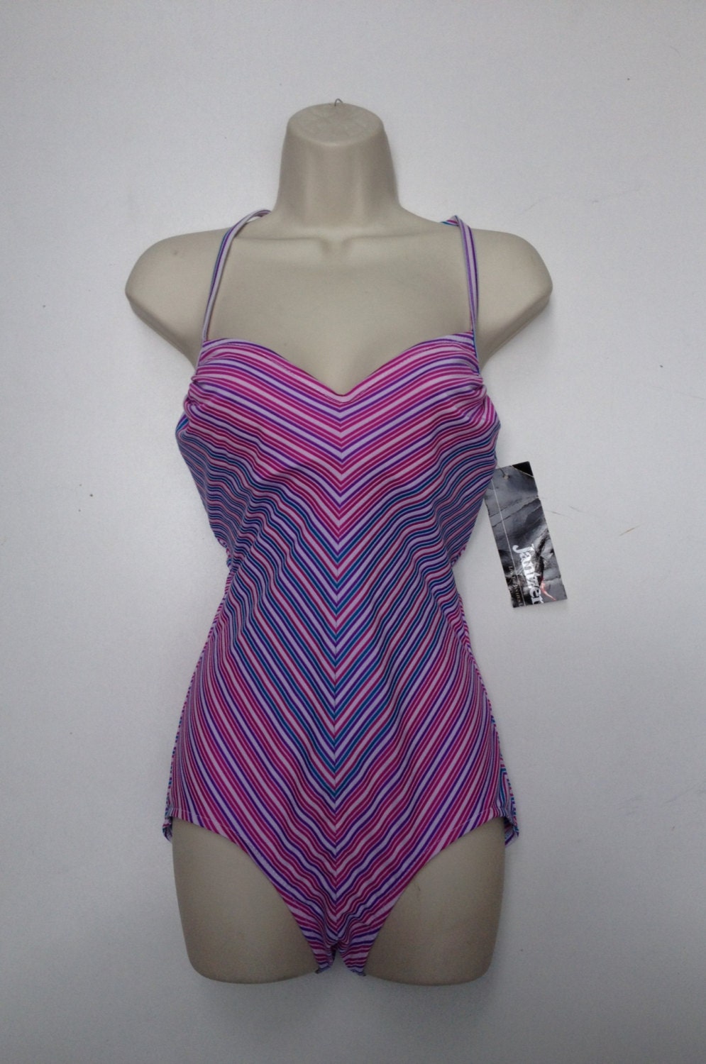 Vintage 70s DEAD STOCK Swimwear/// Stripped/// by