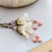 Lucite Flower Earrings, Long Dangle Earrings, Vintage Style, Trumpet Flower, Fairy Pixie Botanical Drop Ivory Pink Peach Plum Purple Spring