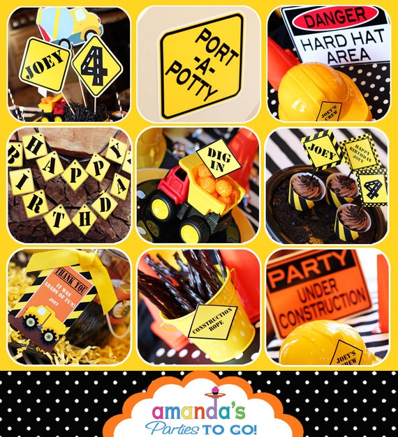 Construction Party Printable - Dump Truck - Builder - Birthday -Huge Party Set by Amanda's Parties TO GO Il_570xn