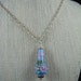 Light Blue Lamp Work Vase Pendant on 26" Silver Chain