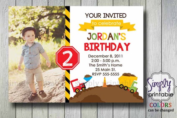 Construction Invitation Birthday with Photo Il_570xn