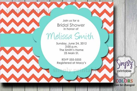 Chevron Bridal Shower Invitation Il_570xn