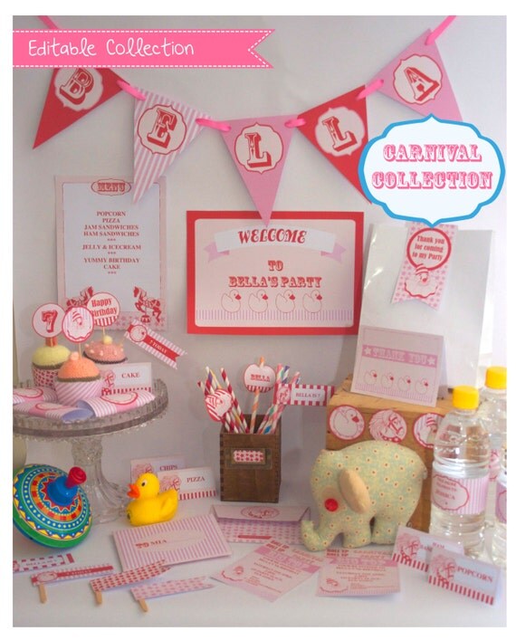 Carnival Party - Pink Printable Package - Instant Download Il_570xn
