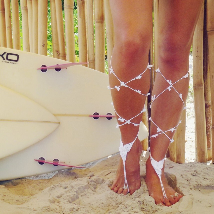 Barefoot Crochet Sandals Pattern Floral PDF nude shoes by ... crochet sandal diagram 
