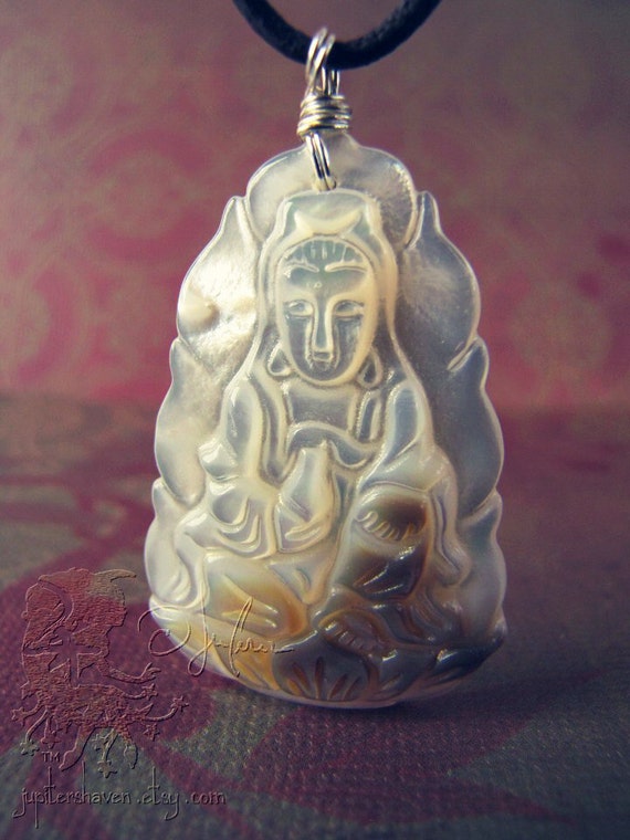 Divinity Necklace Quan Kwan Yin Buddhist Goddess by JupitersHaven