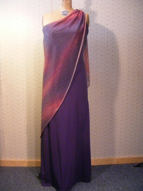 Vintage 1970s Purple Gown Fredericks of by ladysslippervintage