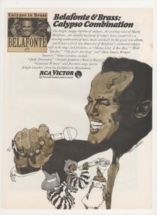 1966 Harry Belafonte Calypso in Brass Advertisement Vinyl Record Music ...