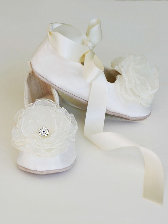 Ivory Silk Flower Girl Shoes -Silk Baby, Toddler, Girls Shoes in 7 ...