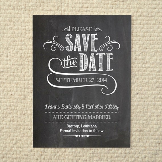 Wedding Save-the-Date Handlettered by AmyAdamsPrintables on Etsy