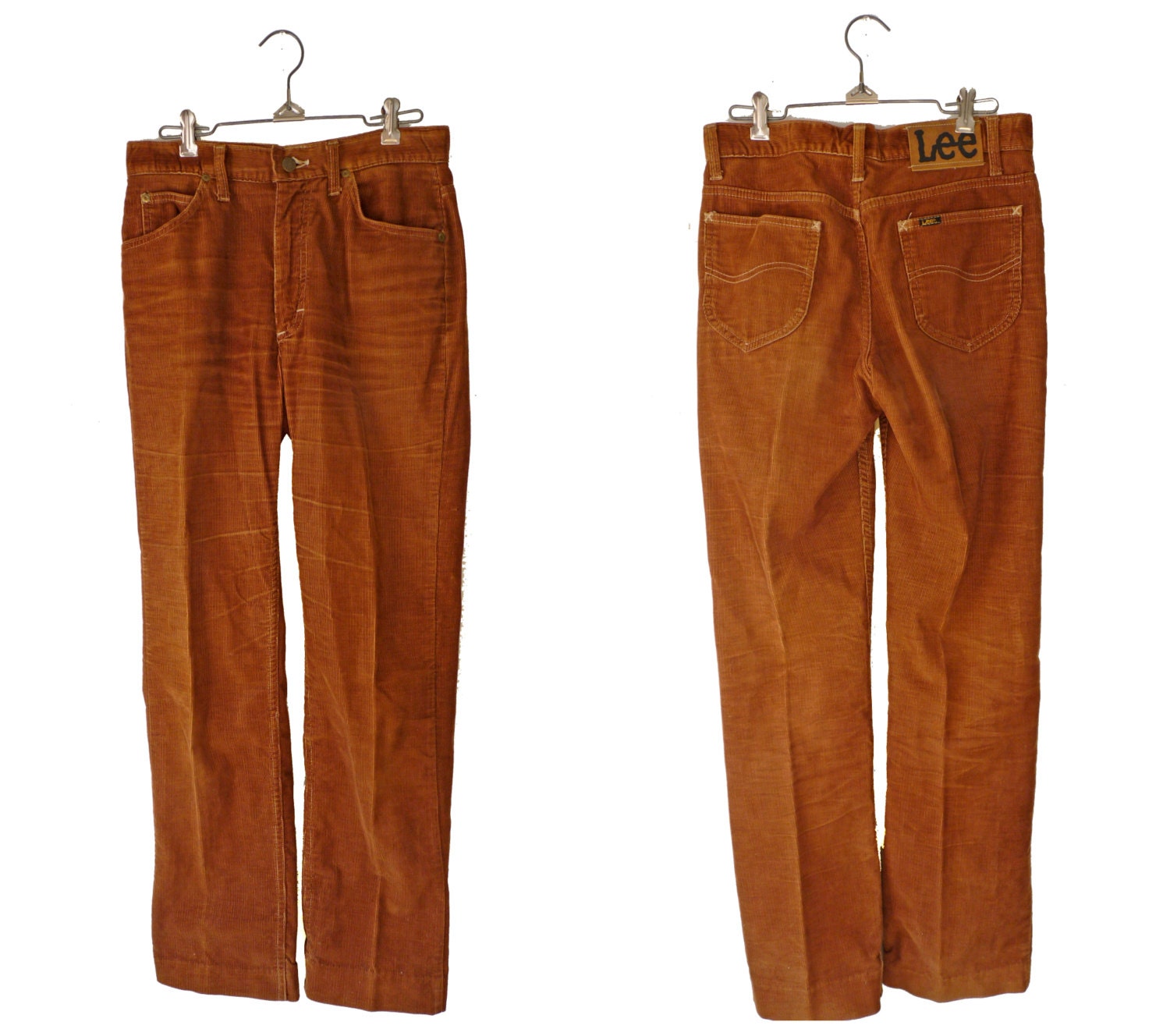 1970s LEE riders corduroy pants / size 30 x 32 / deep caramel