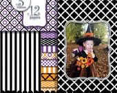 SALE Halloween digital paper frame clip art, black orange purple background circle frame photo : p0207 3s063449C IP Il_170x135