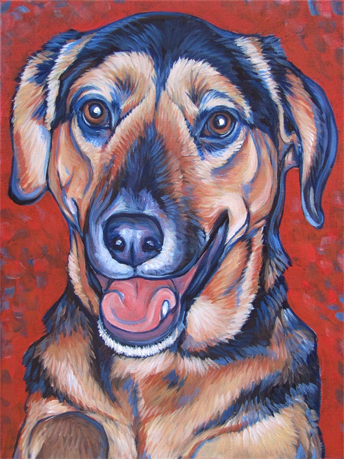 9 x 12 Custom Pet Portrait Painting in Acrylic by bethanysalisbury