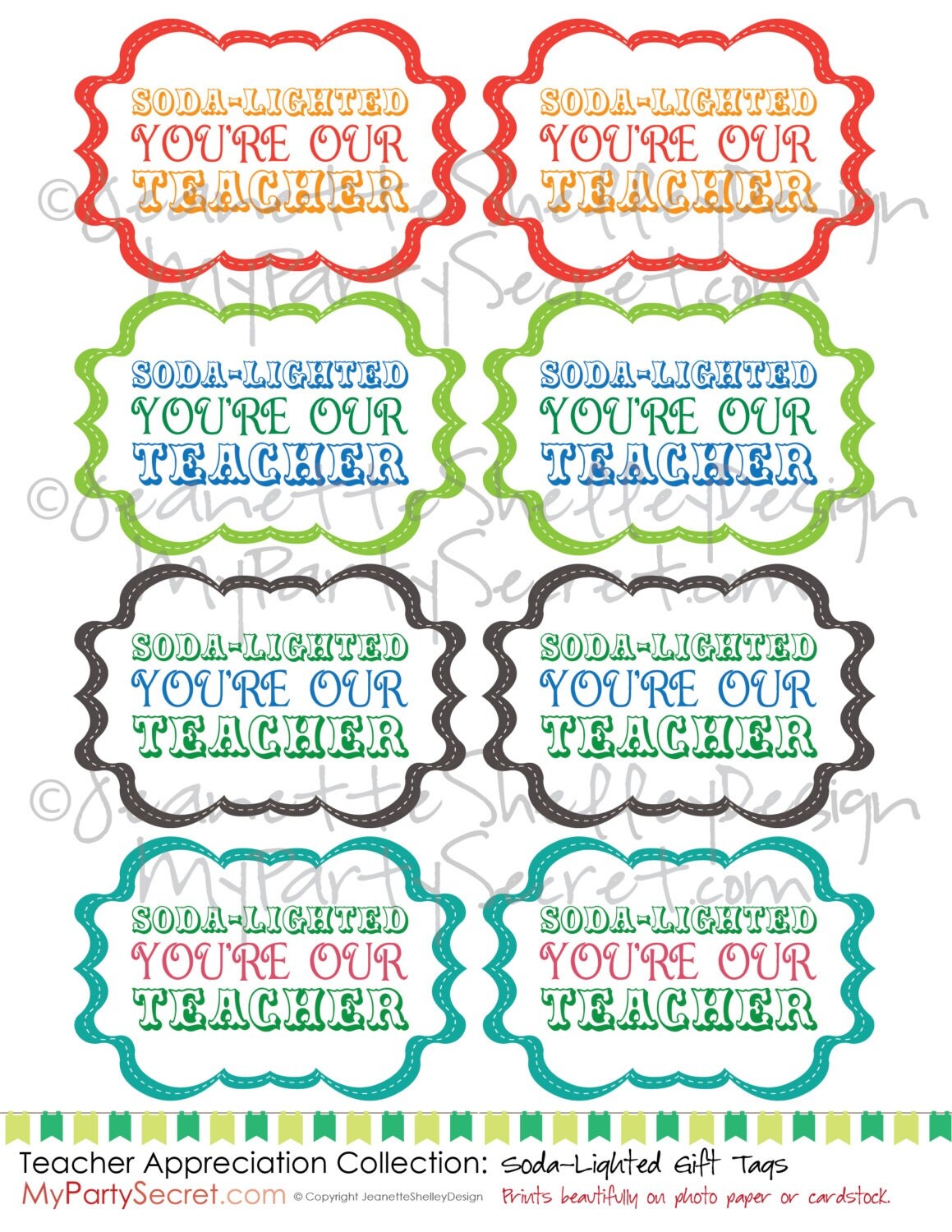 instant download... DIY Printable Teacher Appreciation instant download... DIY Printable Teacher Appreciation