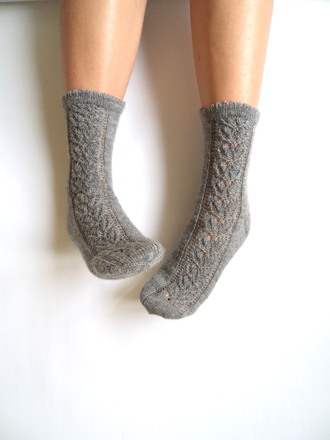 Download Hand knit lace socks. Wool socks. Lace socks. Elegant hand