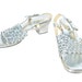 1970s Silver Mesh Slingback Sandals - Disco Party Heels - Chrome Metallic - Studio 54 - Size 9