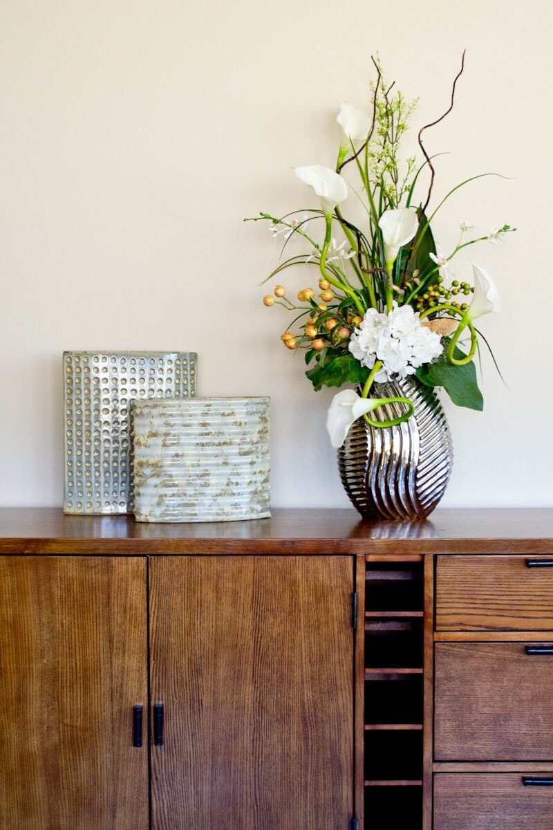 Tall Contemporary Floral Arrangement with Lilies