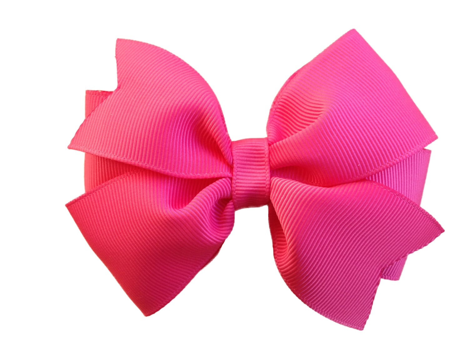 Camelia rose hair bow  rose pink bow  4 inch hair bow 