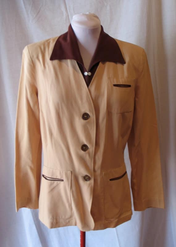 Vintage 1940s Ladies Two-Tone Jacket - M/L