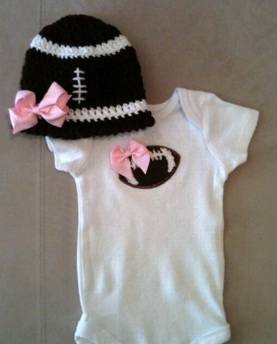 Pink football outfit for baby girls football onesie w/ pink