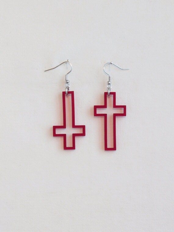 meaning down earrings cross upside cross Items earrings similar Hollow upside to down drop meaning down earrings cross upside cross Items earrings similar Hollow upside to down drop