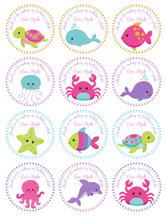 items similar to pink girls under the sea birthday