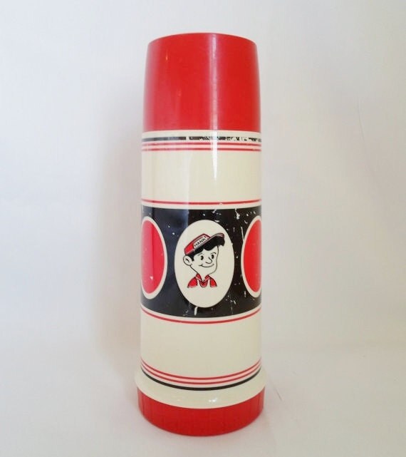 Vintage Hardware Hank Thermos Glass Liner Made in USA Red