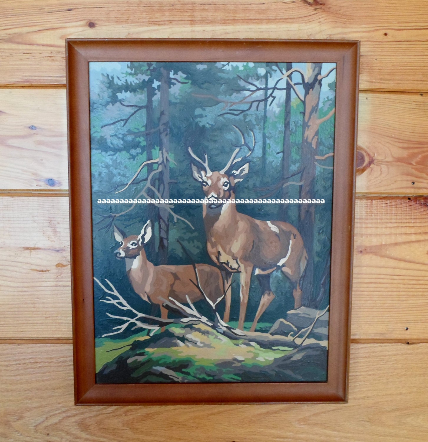 Vintage Paint By Numbers Wildlife Deer Art by alsredesignvintage