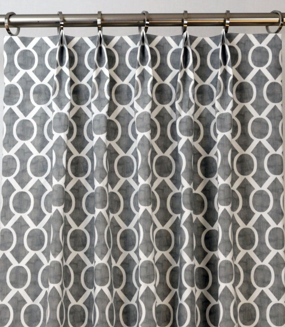 Pair of Pinch Pleat Top Curtains in Storm Gray and by Zeldabelle