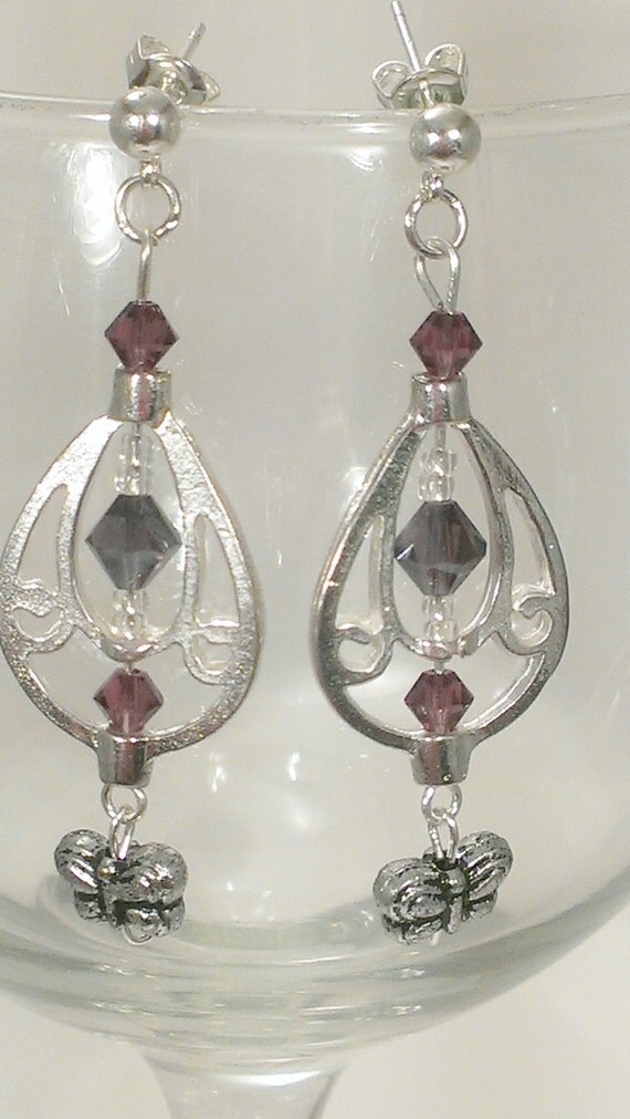 Fibromyalgia Lupus Cancer Awareness Earrings Butterflies