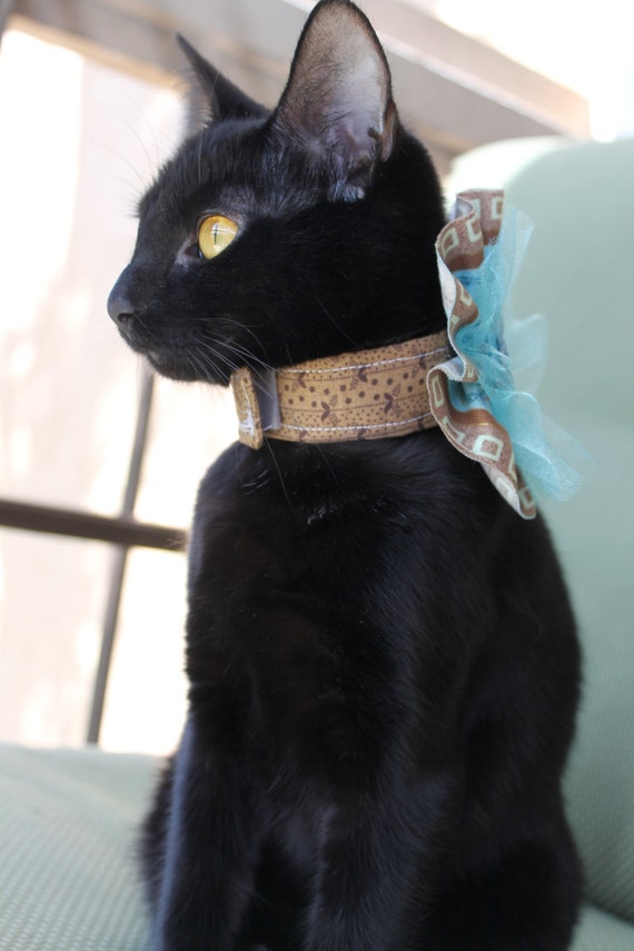 Egyptian Cat Collar in Blue and Brown