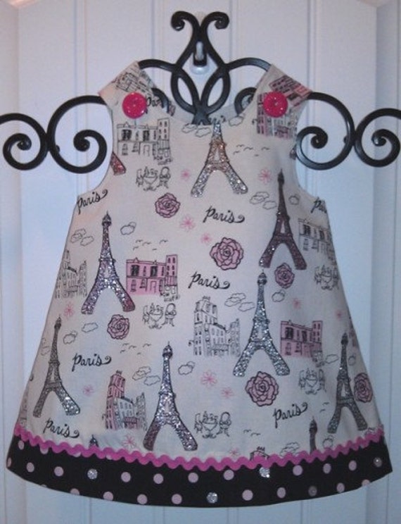 Items similar to Girl's ALine Dress Paris Print Fabric on Etsy