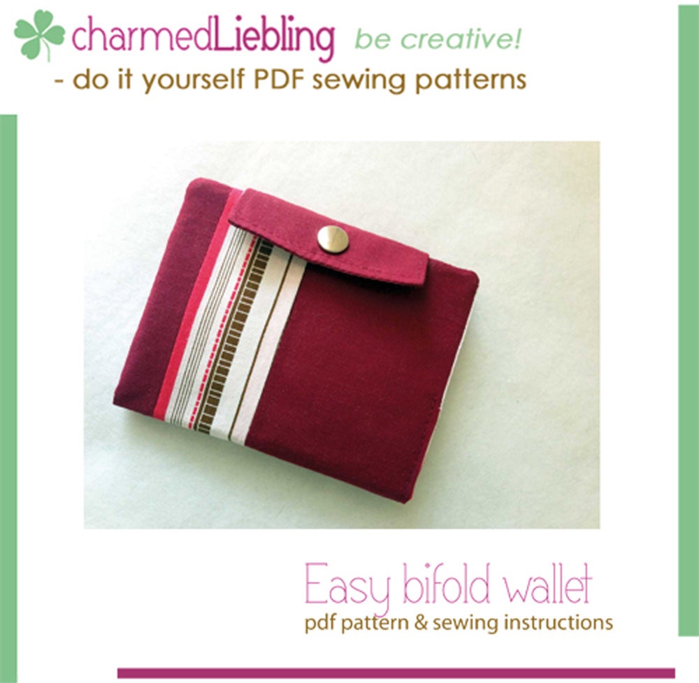 Easy bifold wallet PDF sewing pattern