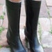 Vintage Black Waterproof Tall Rain Boots with Warm Tan Wool Blend Lining Size 7 Made in USA