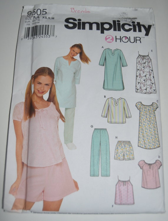 Simplicity 9505 Misses Sleepwear Sewing Pattern UNCUT