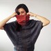 RESERVED FOR L. Brick orange chunky cowl - hand knit scarf with buttons