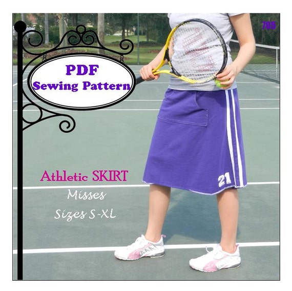 Athletic Skirt PDF Sewing Pattern Ladies SXL