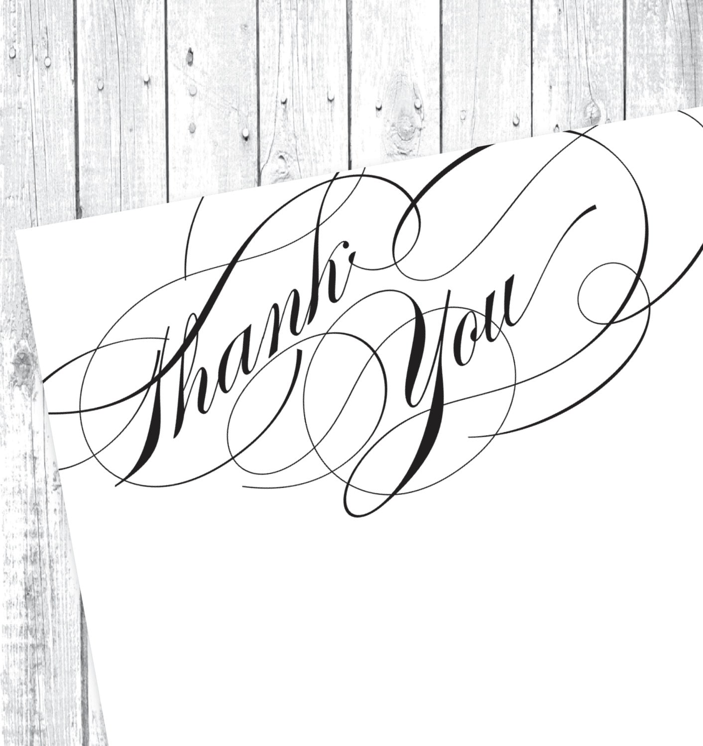 Items similar to Fancy Script Font - Thank You Card - Wedding, Baby ...