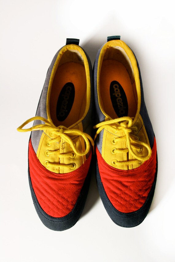 Vintage Primary Colored Capezio LaceUp Shoes by MallardVintage