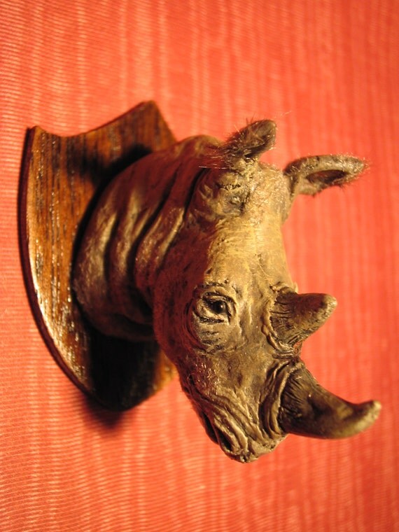 Items similar to 1/12 scale Mounted Rhino on Etsy