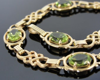 peridot bracelet celtic knot mid century fine gold vintage popular items