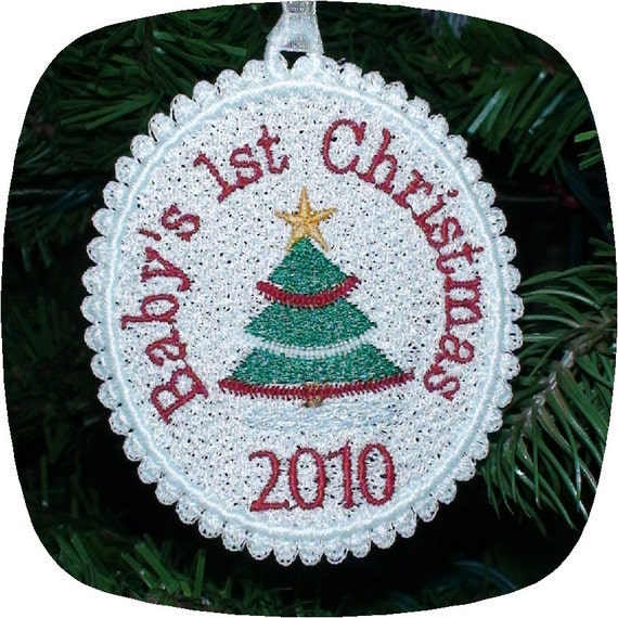 FSL Baby's 1st Christmas Ornament 4x4 by UnlimitedStitching