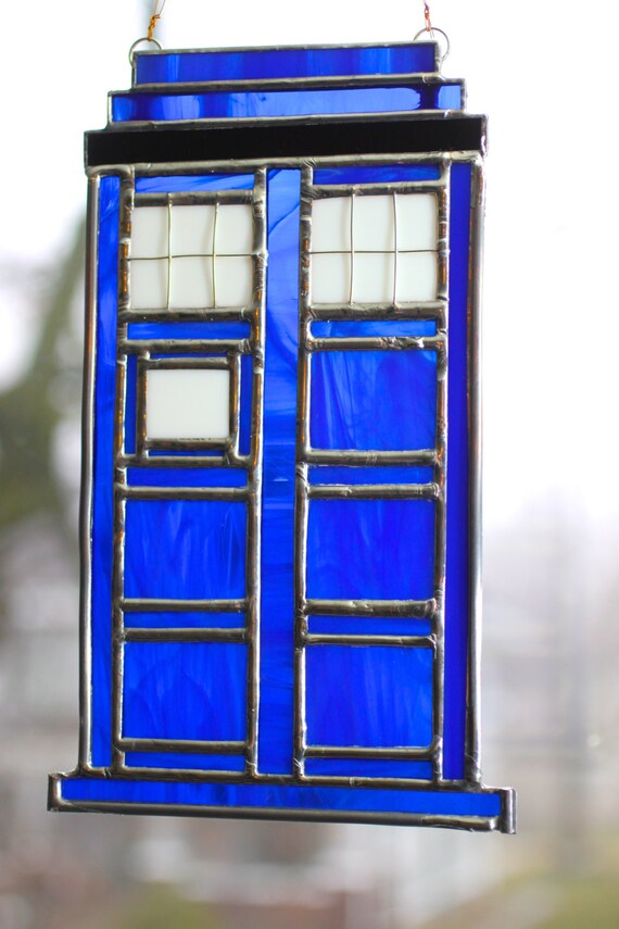 Items similar to Stained Glass TARDIS Suncatcher on Etsy